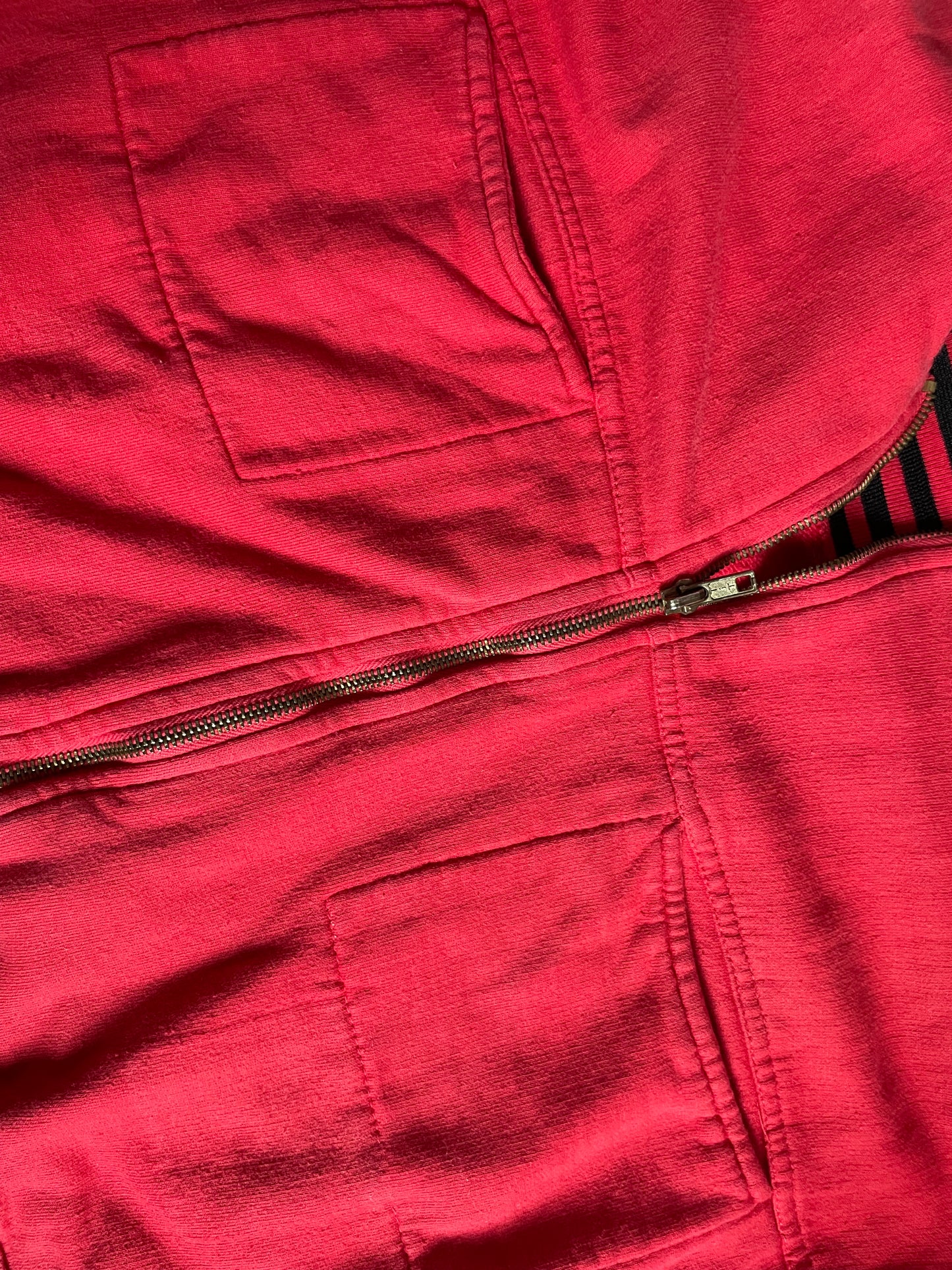 Red black striped bomber cardigan