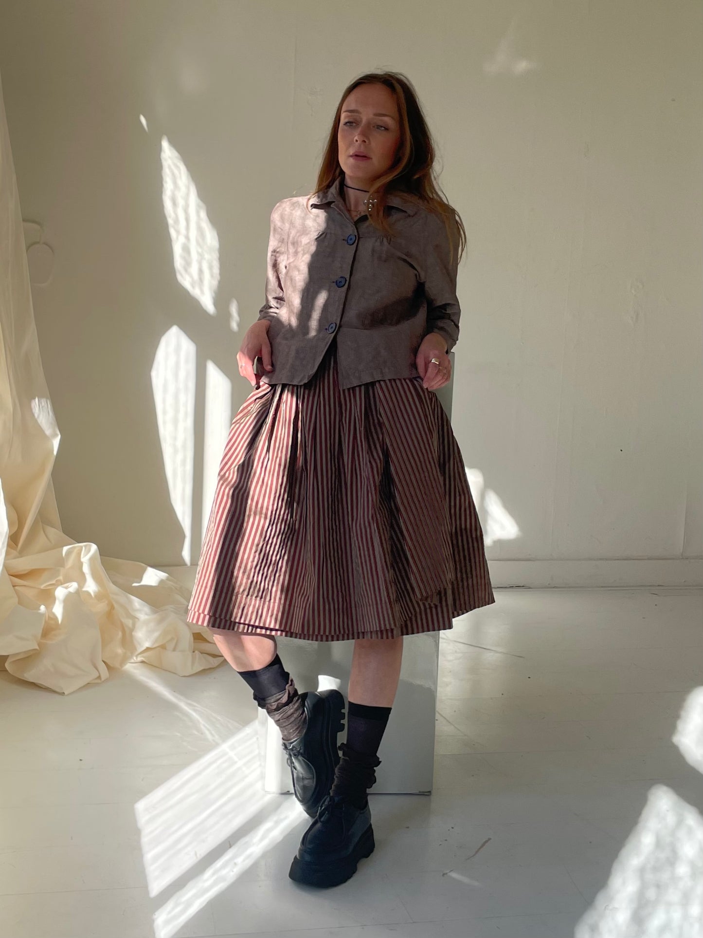 Linen peacoat blouse