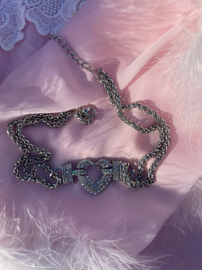 Heart charm choker