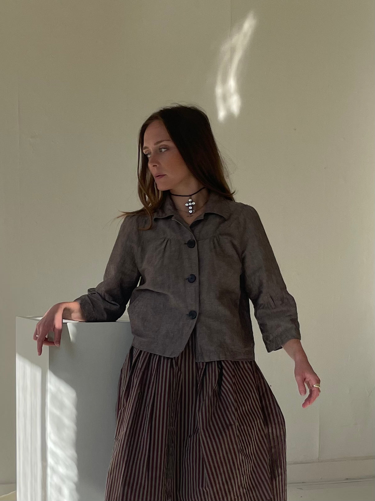 Linen peacoat blouse