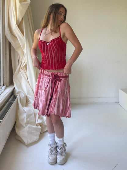 Marithé + François Girbaud pleated pink skirt