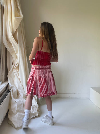 Marithé + François Girbaud pleated pink skirt