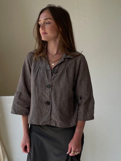 Linen peacoat