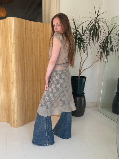 Sheer lace indie sleeze cardigan