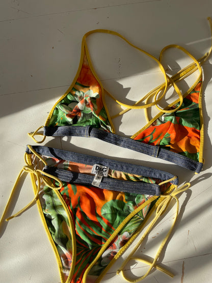 Vintage D&G tropical denim bikini