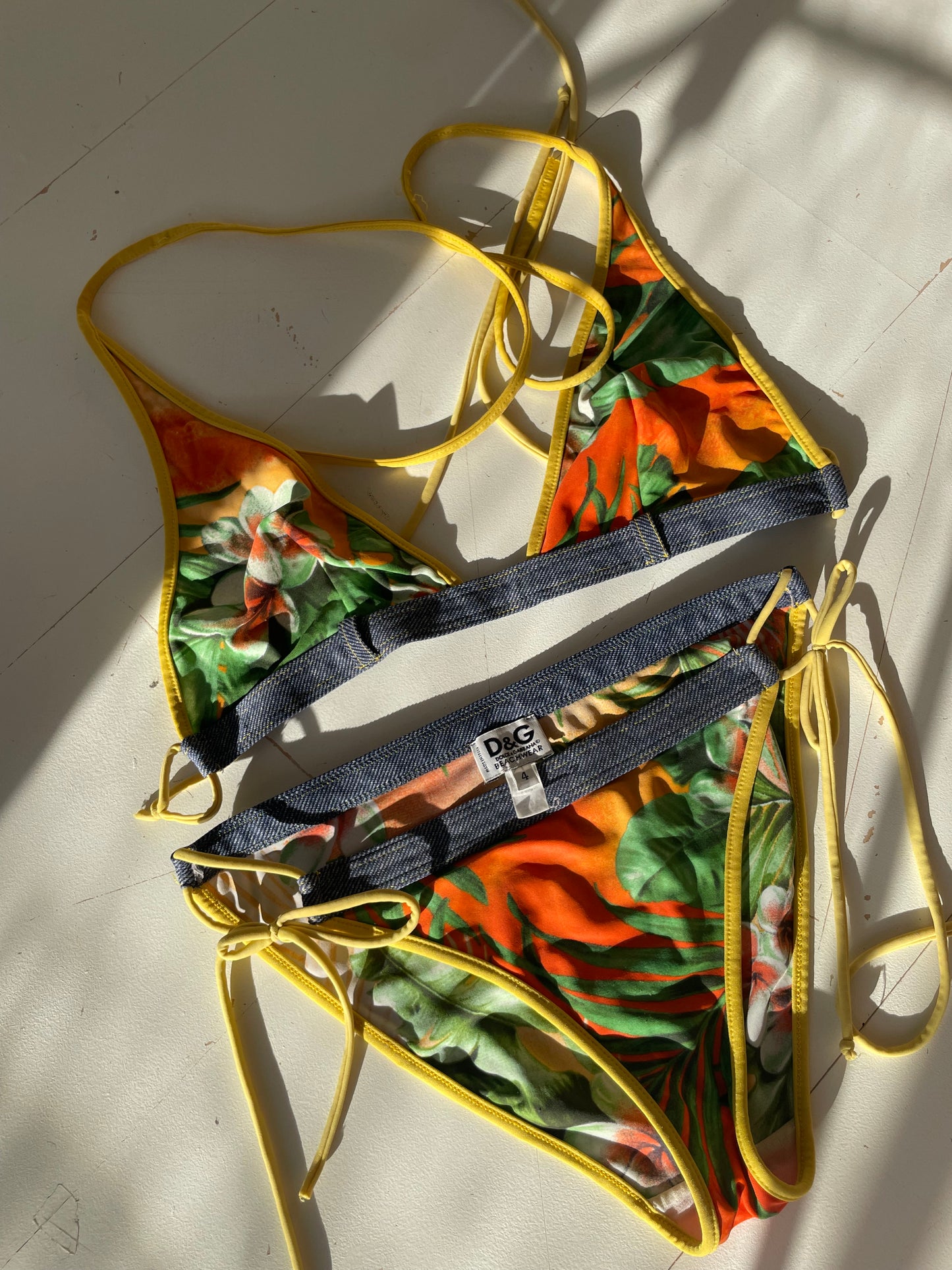 Vintage D&G tropical denim bikini