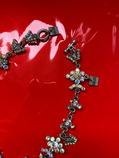 Otazu butterfly flower charm necklace