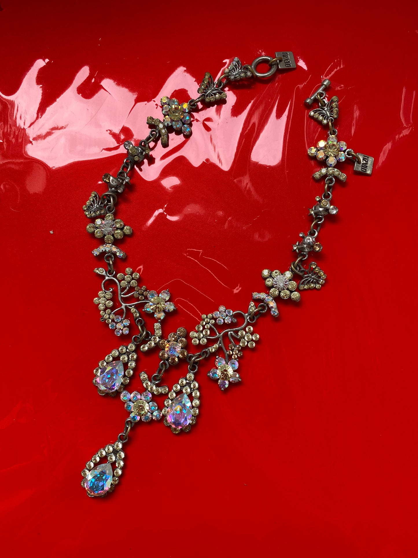 Otazu butterfly flower charm necklace