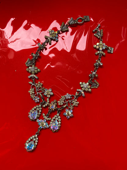 Otazu butterfly flower charm necklace