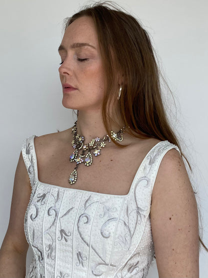 Otazu butterfly flower charm necklace