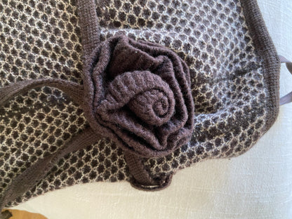 Knitted flower detail dress