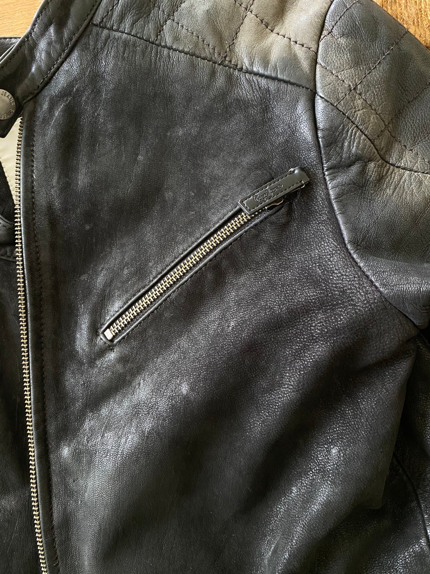 Pepe jeans leather motorcross jacket