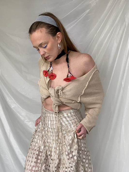 Knitted crochet cardigan