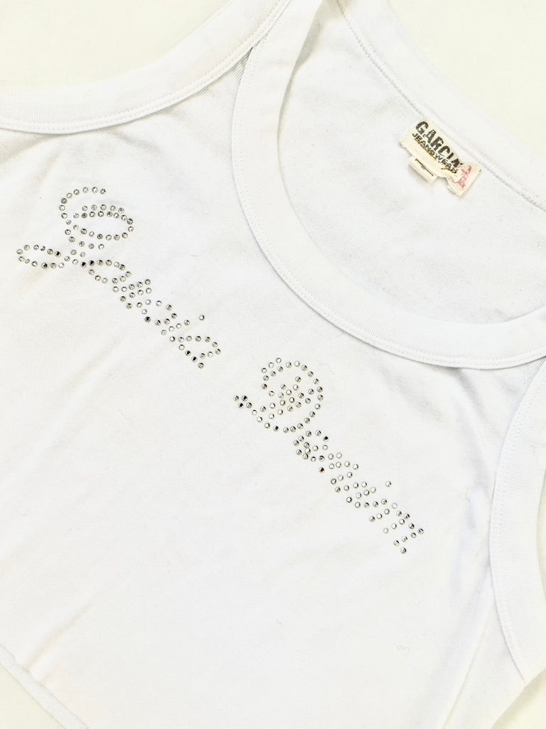 Embellished cropped tanktop