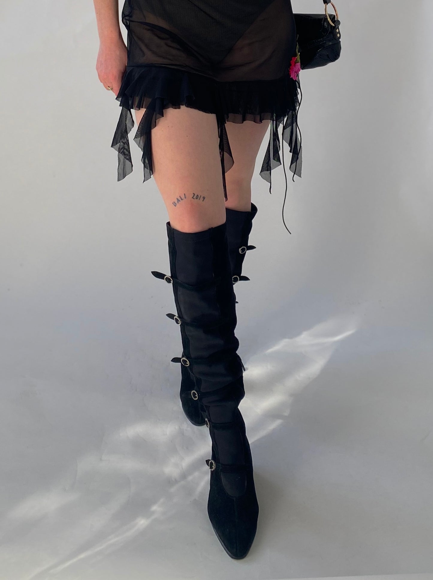 Gothic glamour buckled boots