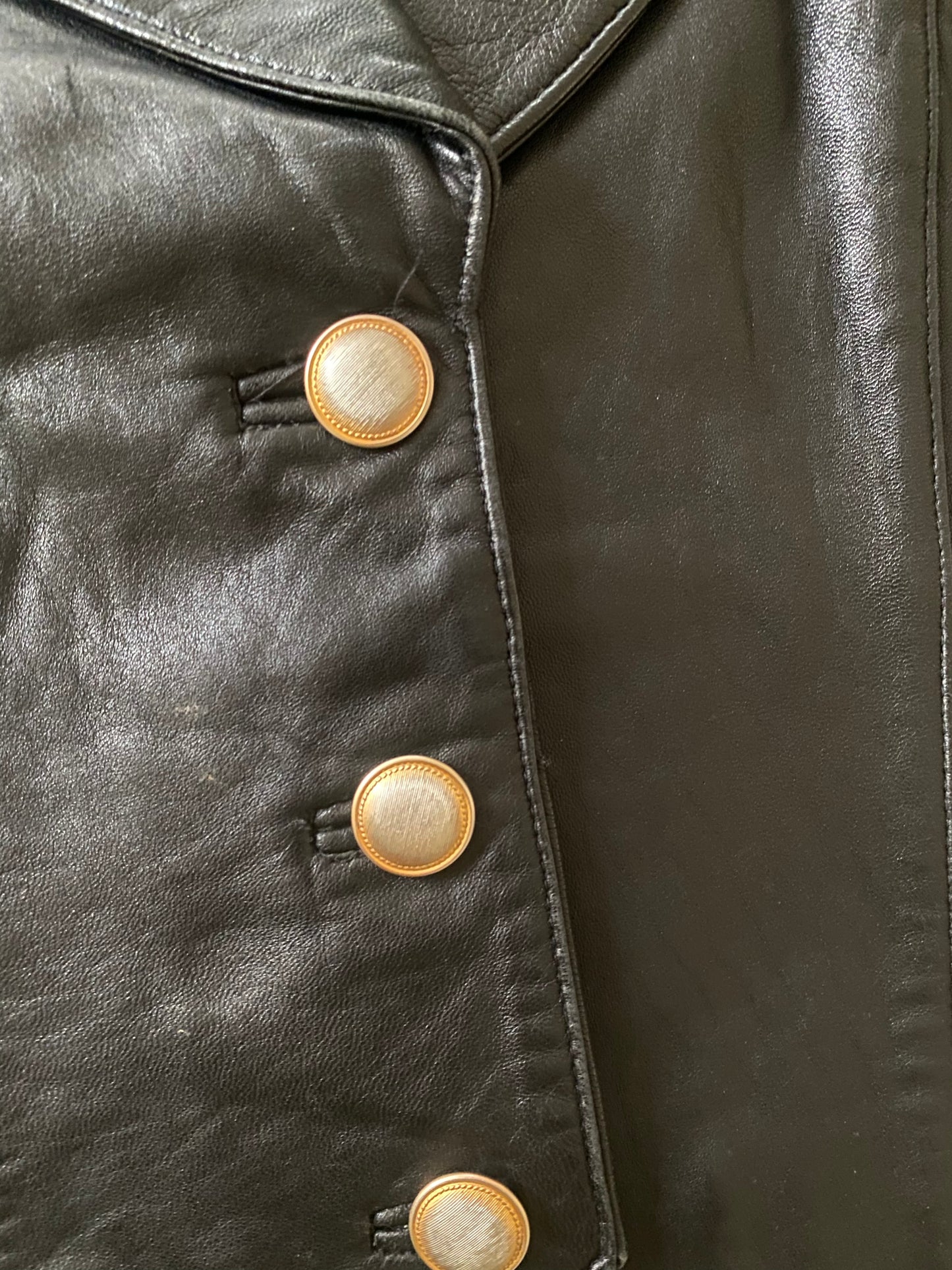 vintage leather fitted gilet