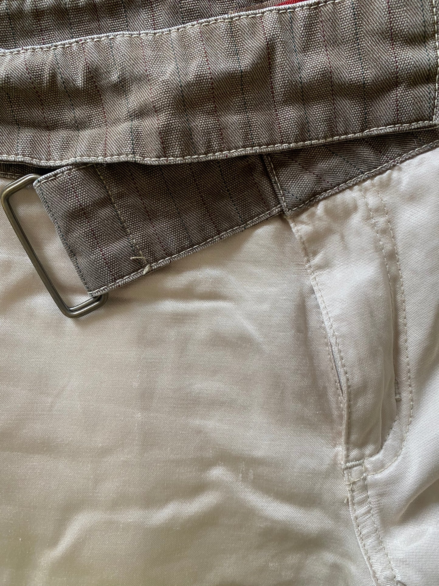 Satin cream cargo trousers