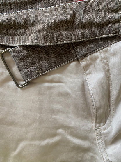 Satin cream cargo trousers