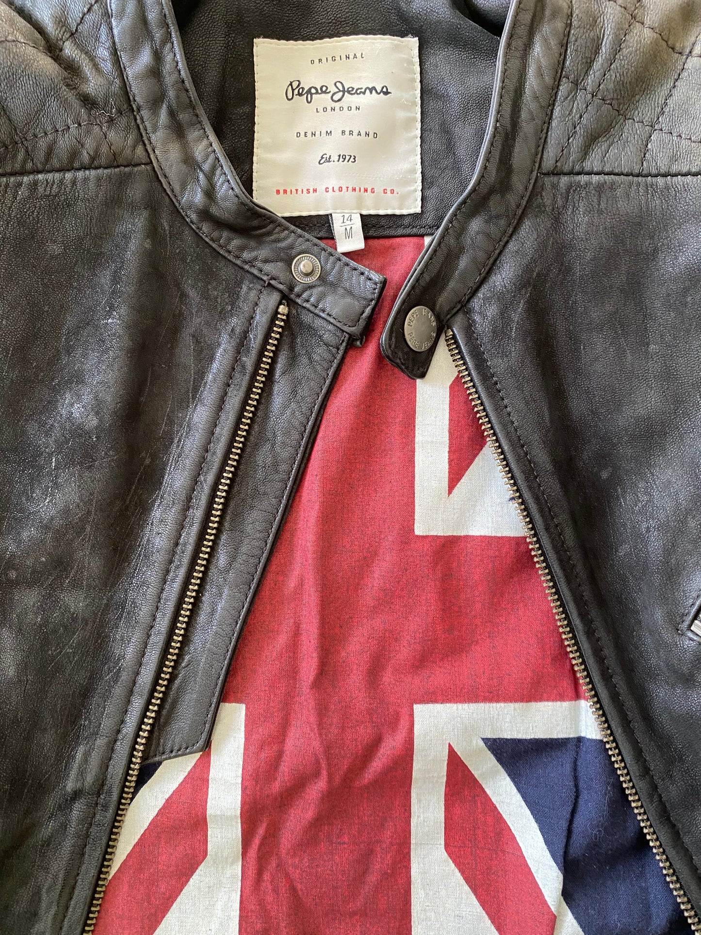 Pepe jeans leather motorcross jacket