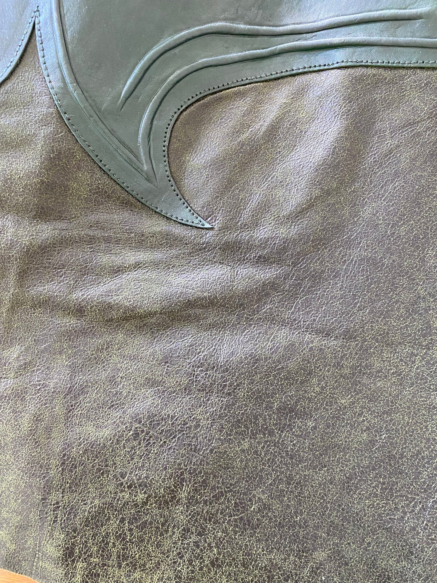 Green leather rave skirt