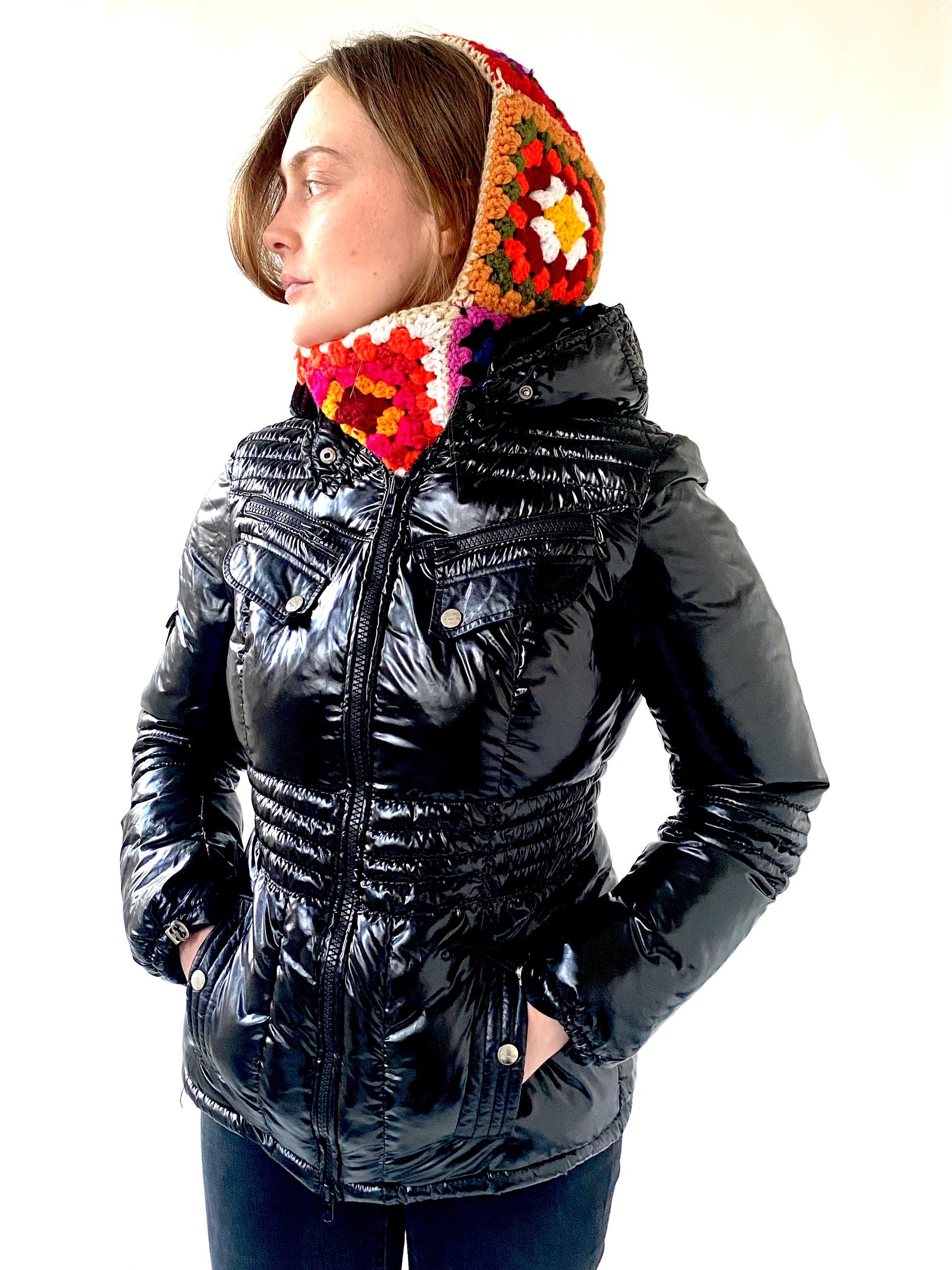 Glossy patent leather jacket deals