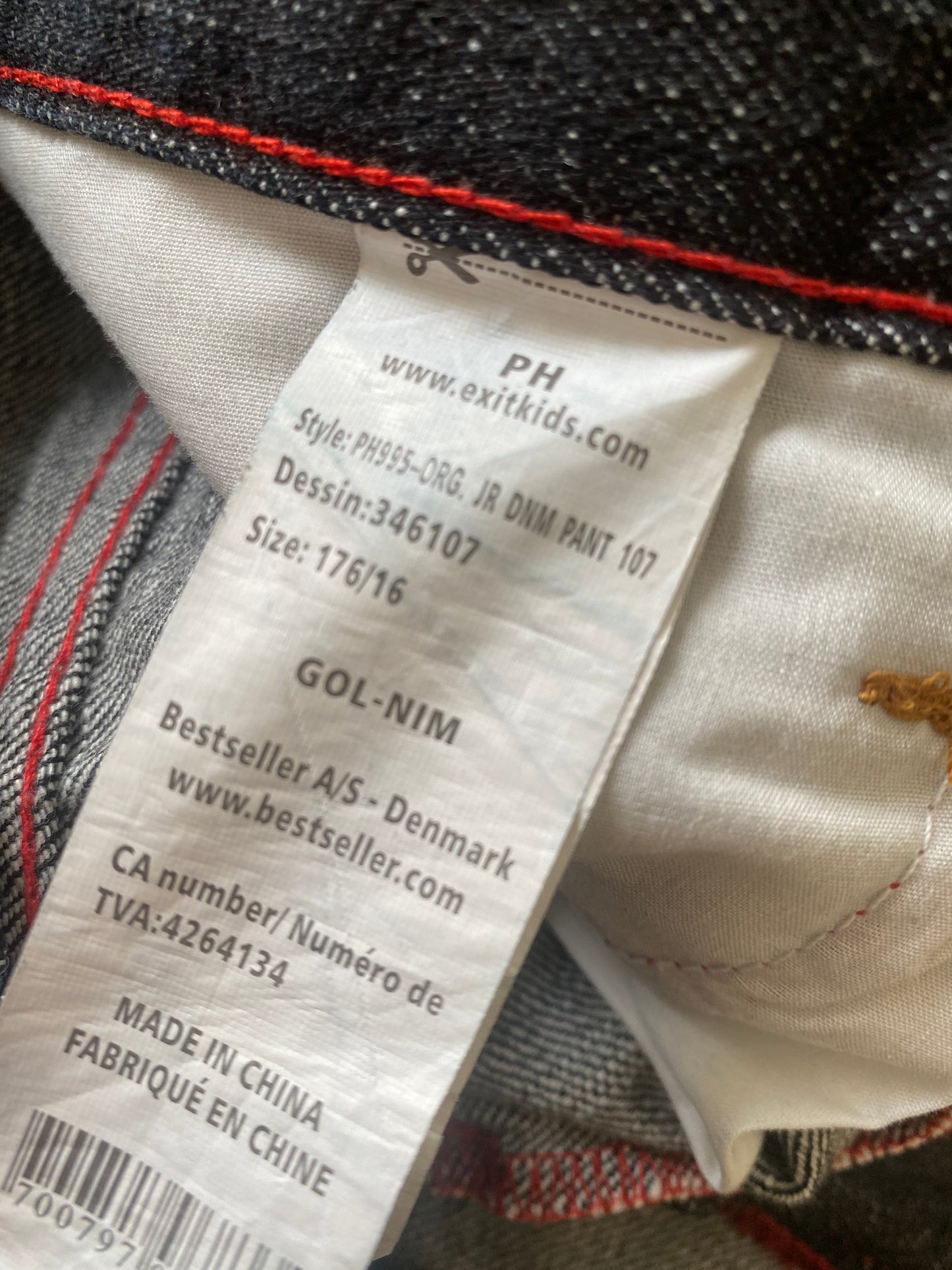 Vintage jeans embroidered pocket