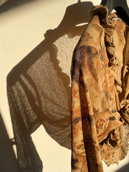 Sheer ruffled cardigan