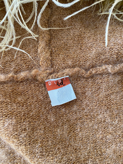 Vintage Mohair Wool furry zipper hoodie