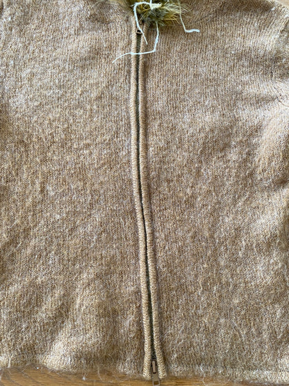 Vintage Mohair Wool furry zipper hoodie
