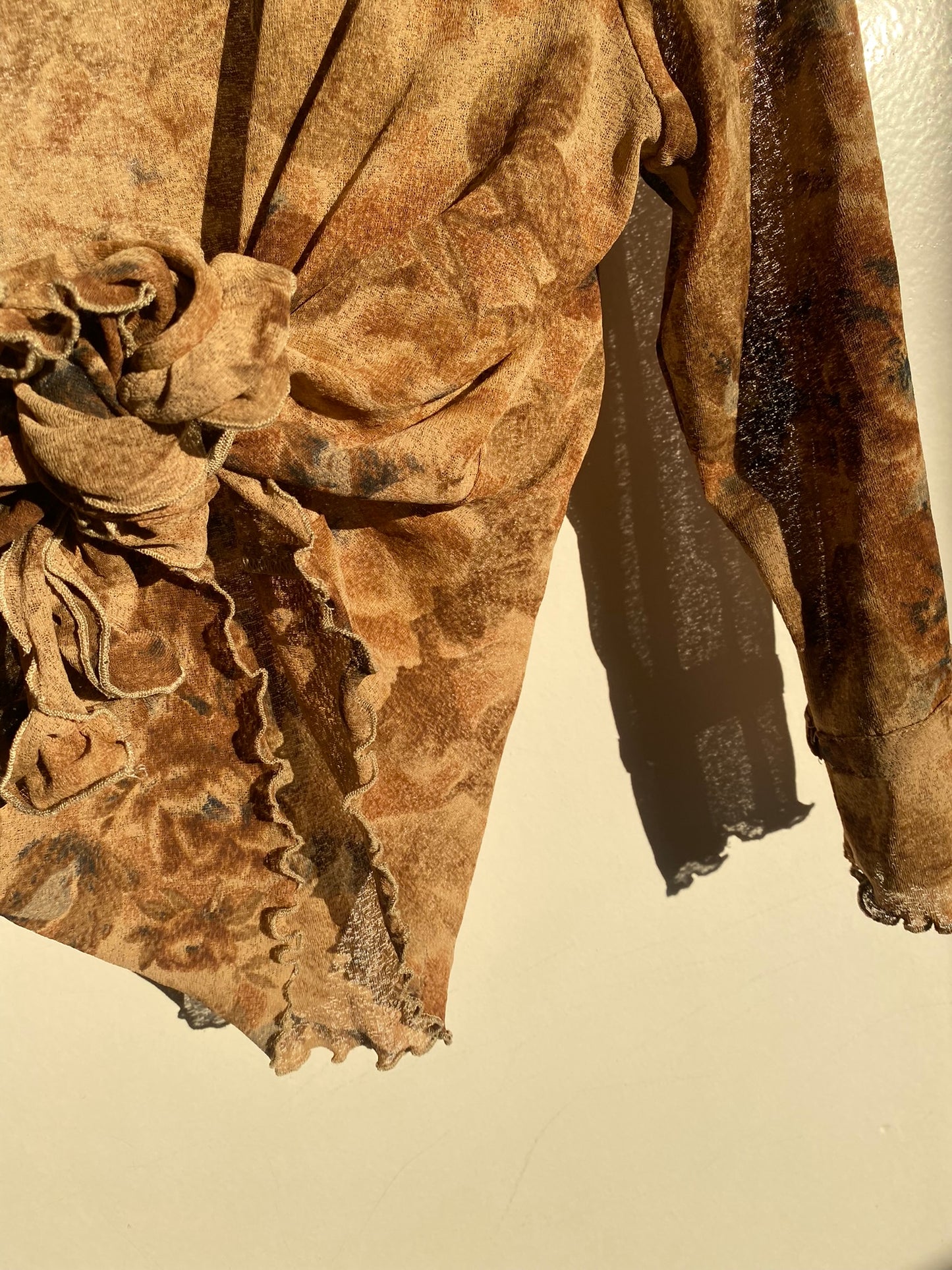 Sheer ruffled cardigan