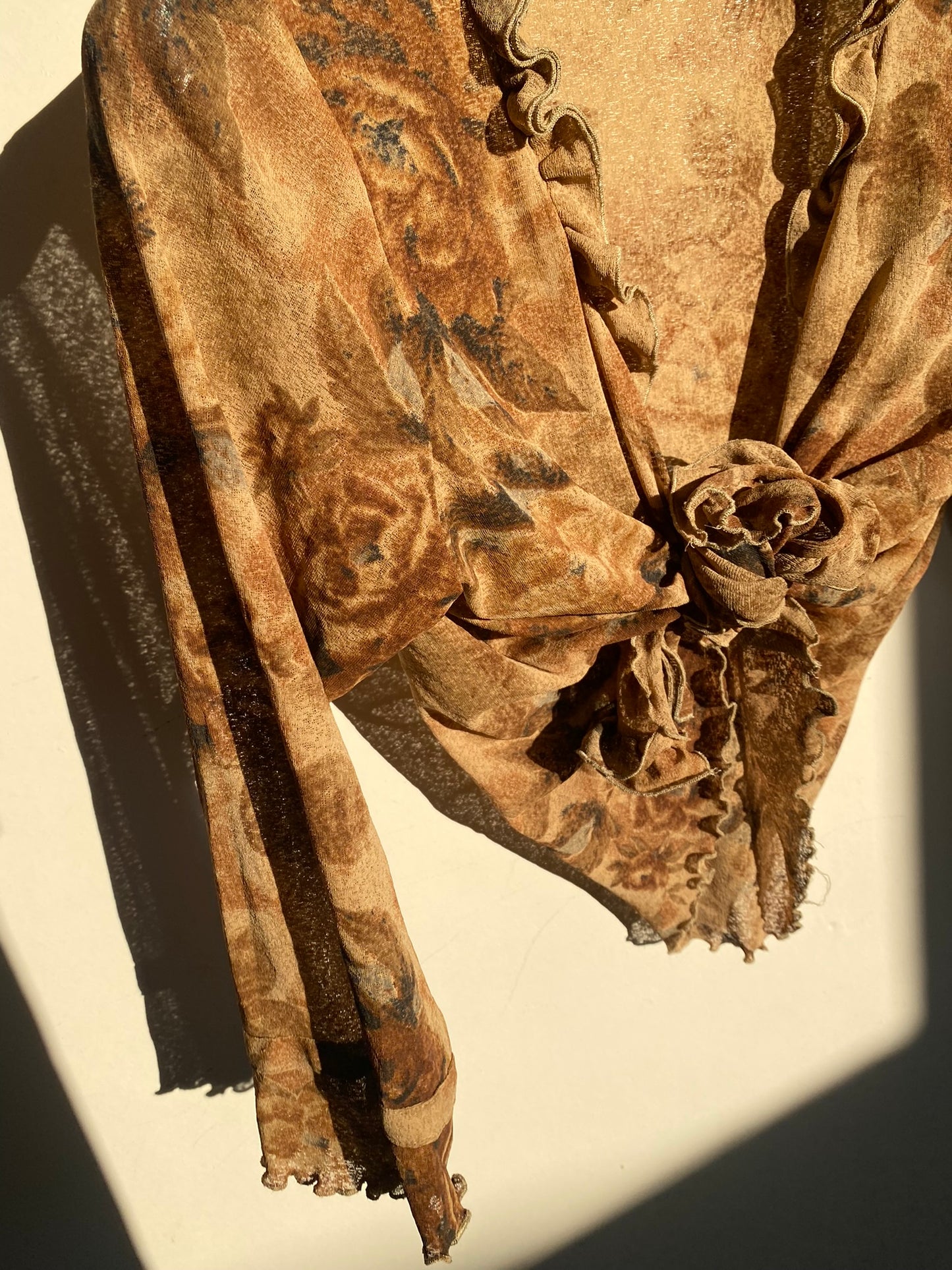 Sheer ruffled cardigan