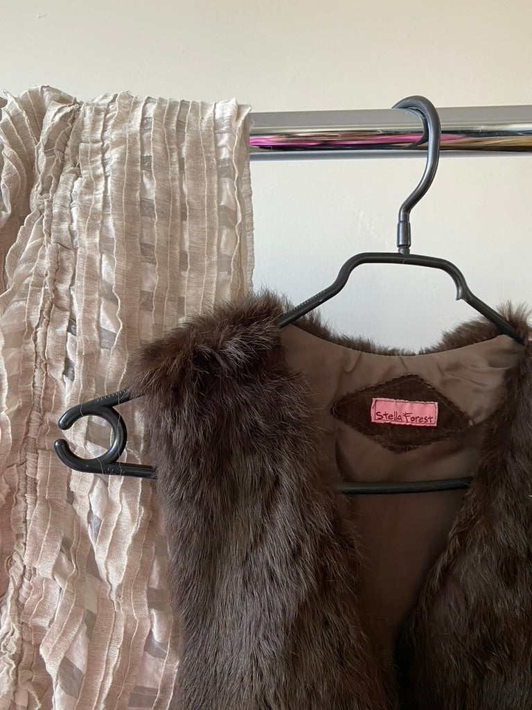 Stella Forest lace-up fur gilet