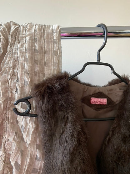 Stella Forest lace-up fur gilet