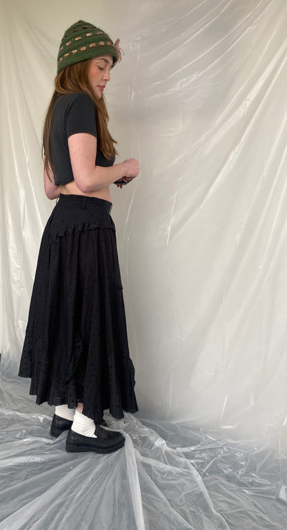 Black eye-let lace bowtie skirt