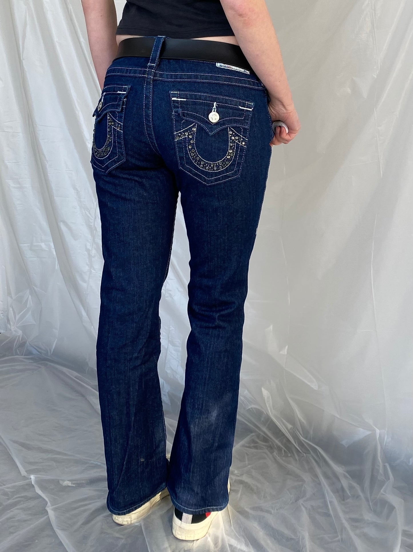 True religion low waist embellished pockets