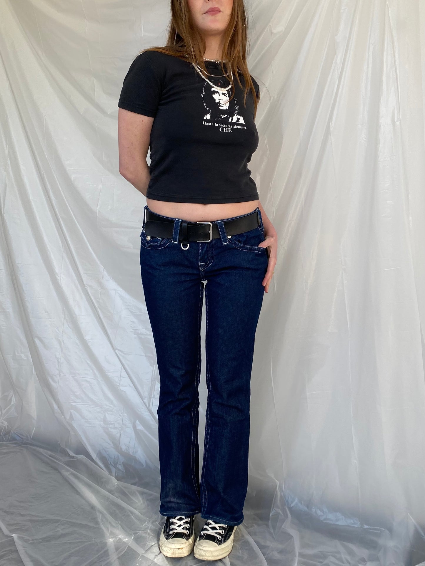 True religion low waist embellished pockets