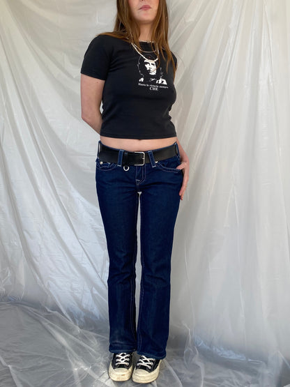 True religion low waist embellished pockets