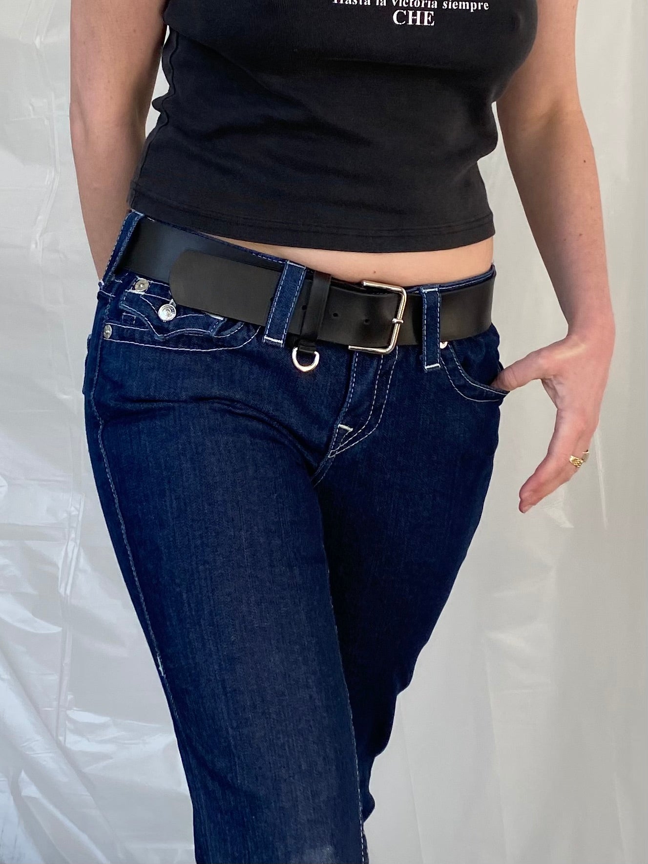 True religion low waist embellished pockets