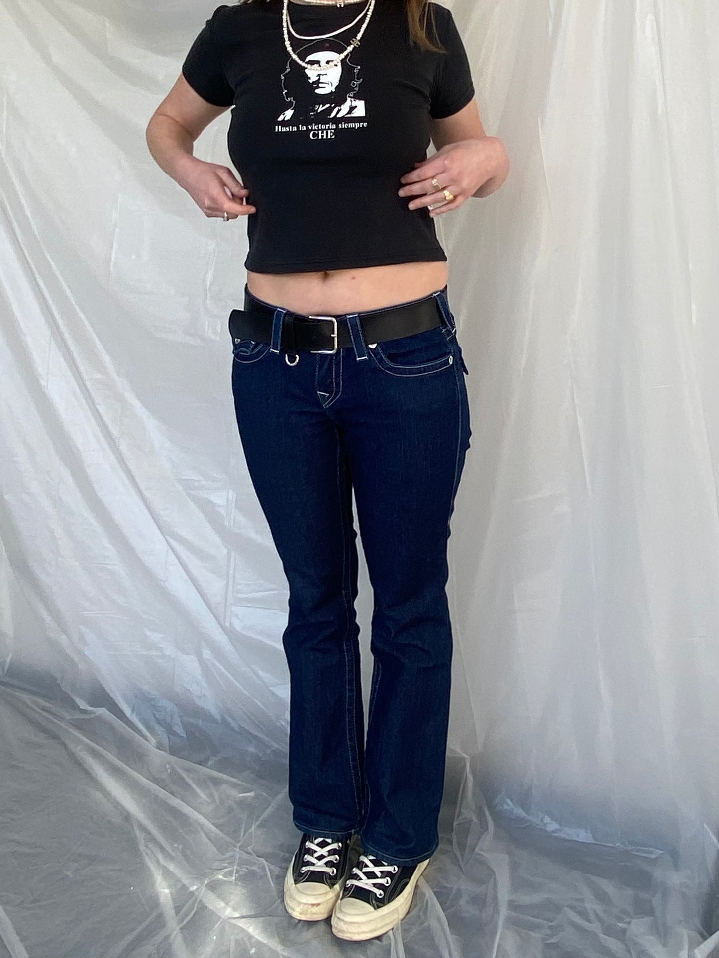True religion low waist embellished pockets