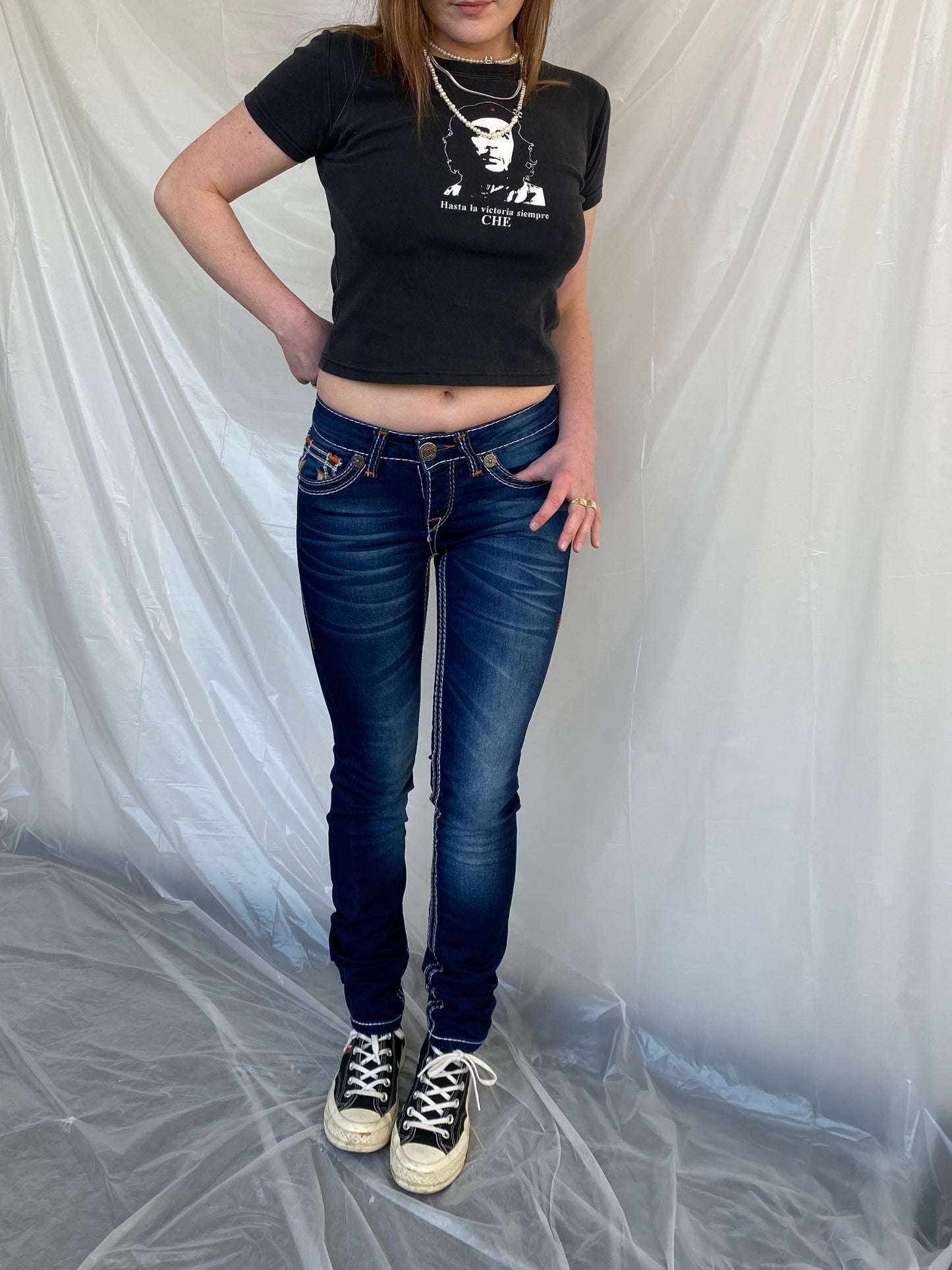 True religion low waist skinny jeans