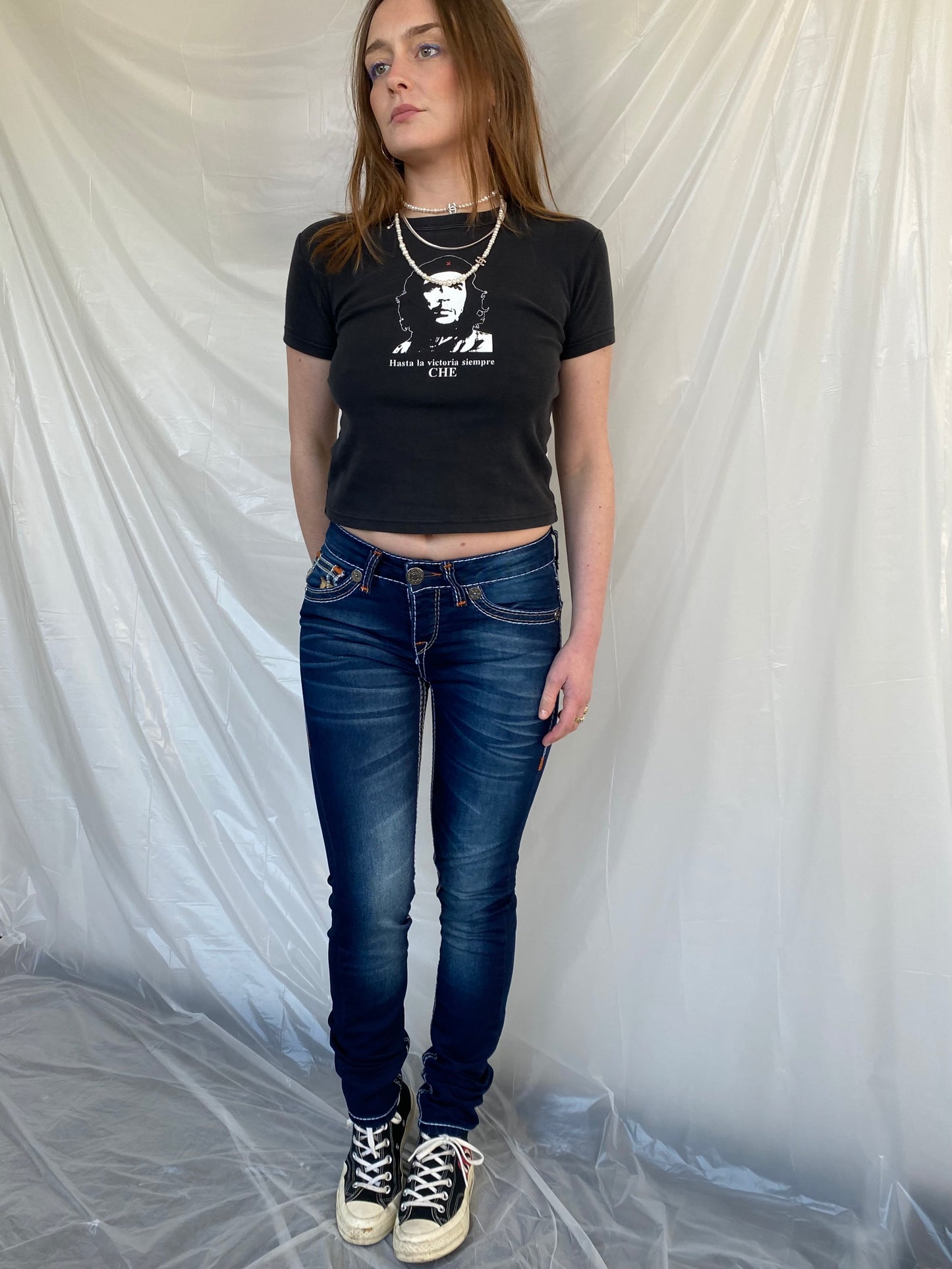 True religion low waist skinny jeans