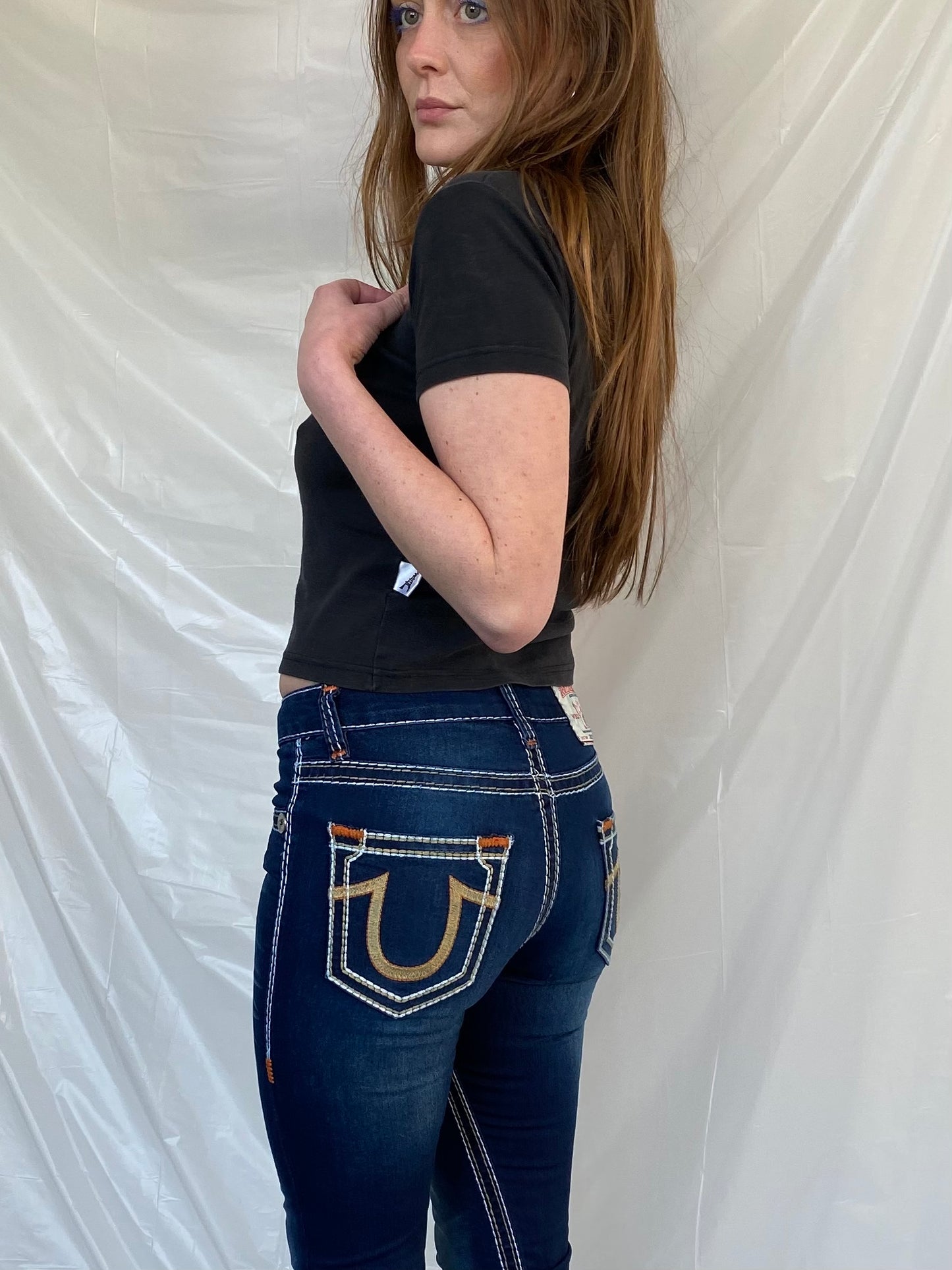 True religion low waist skinny jeans