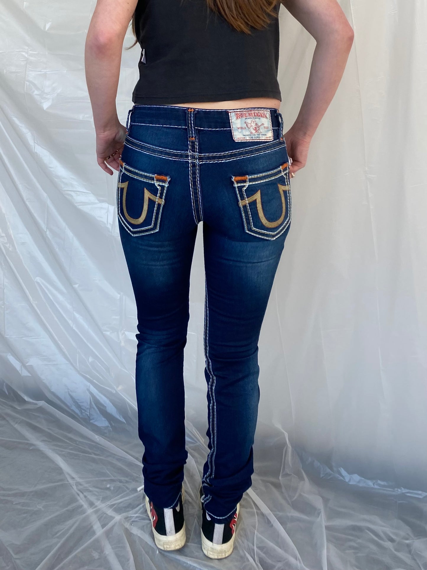 True religion low waist skinny jeans