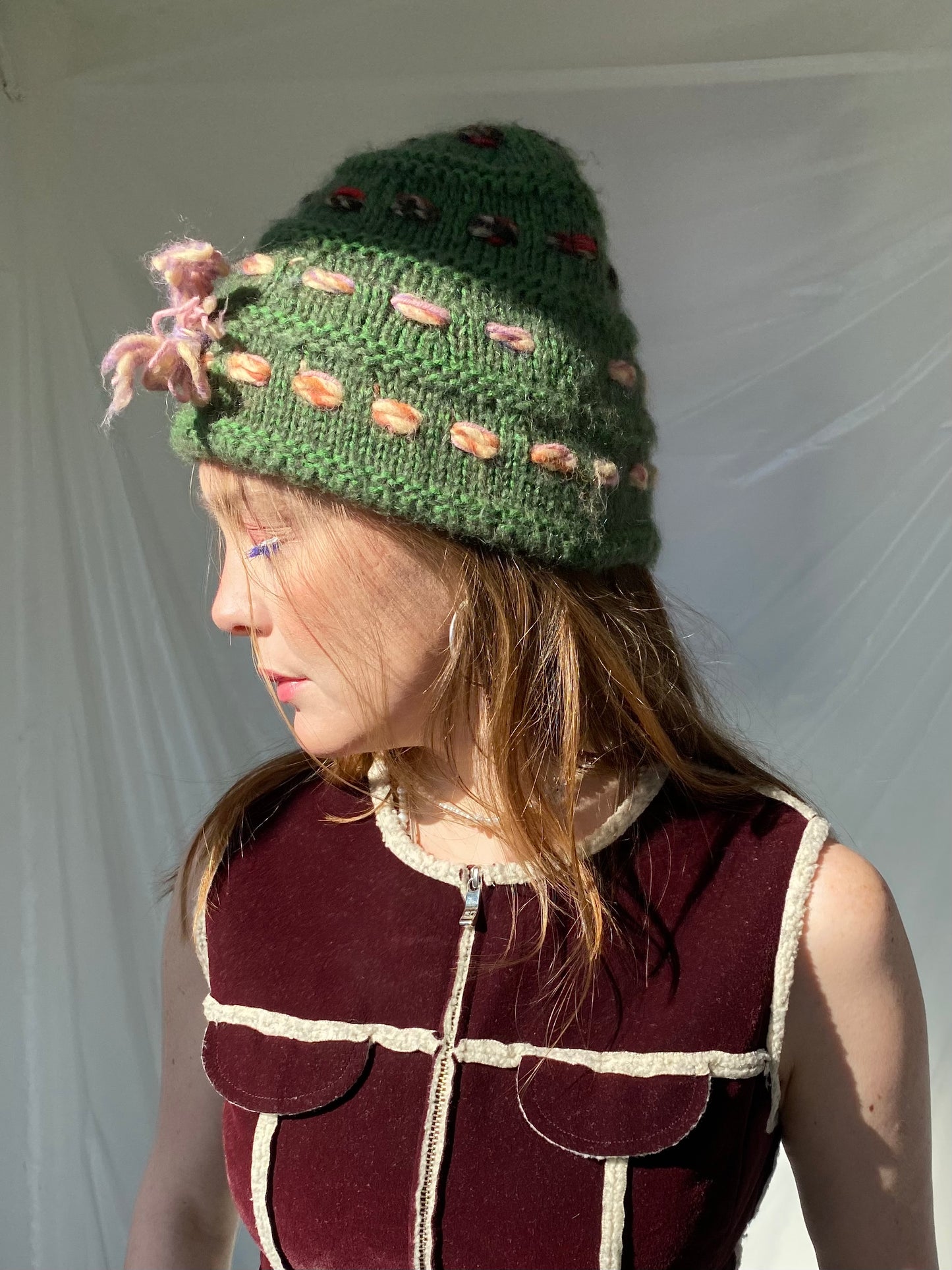 Wool crochet earthcore beanie