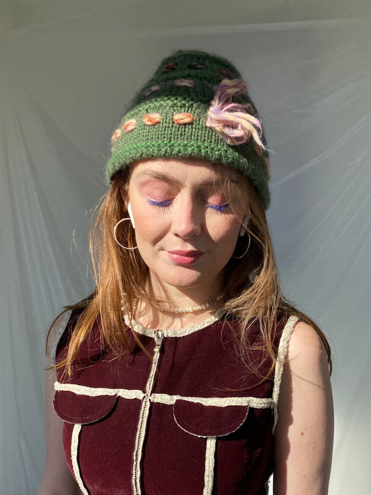 Wool crochet earthcore beanie