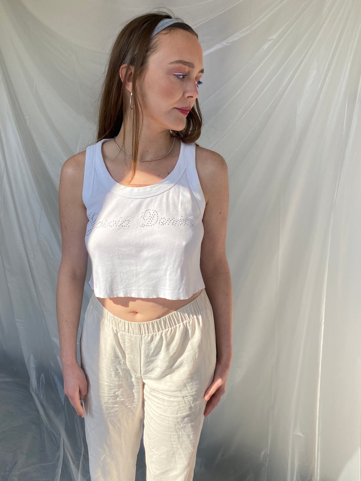 Embellished cropped tanktop