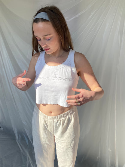 Embellished cropped tanktop