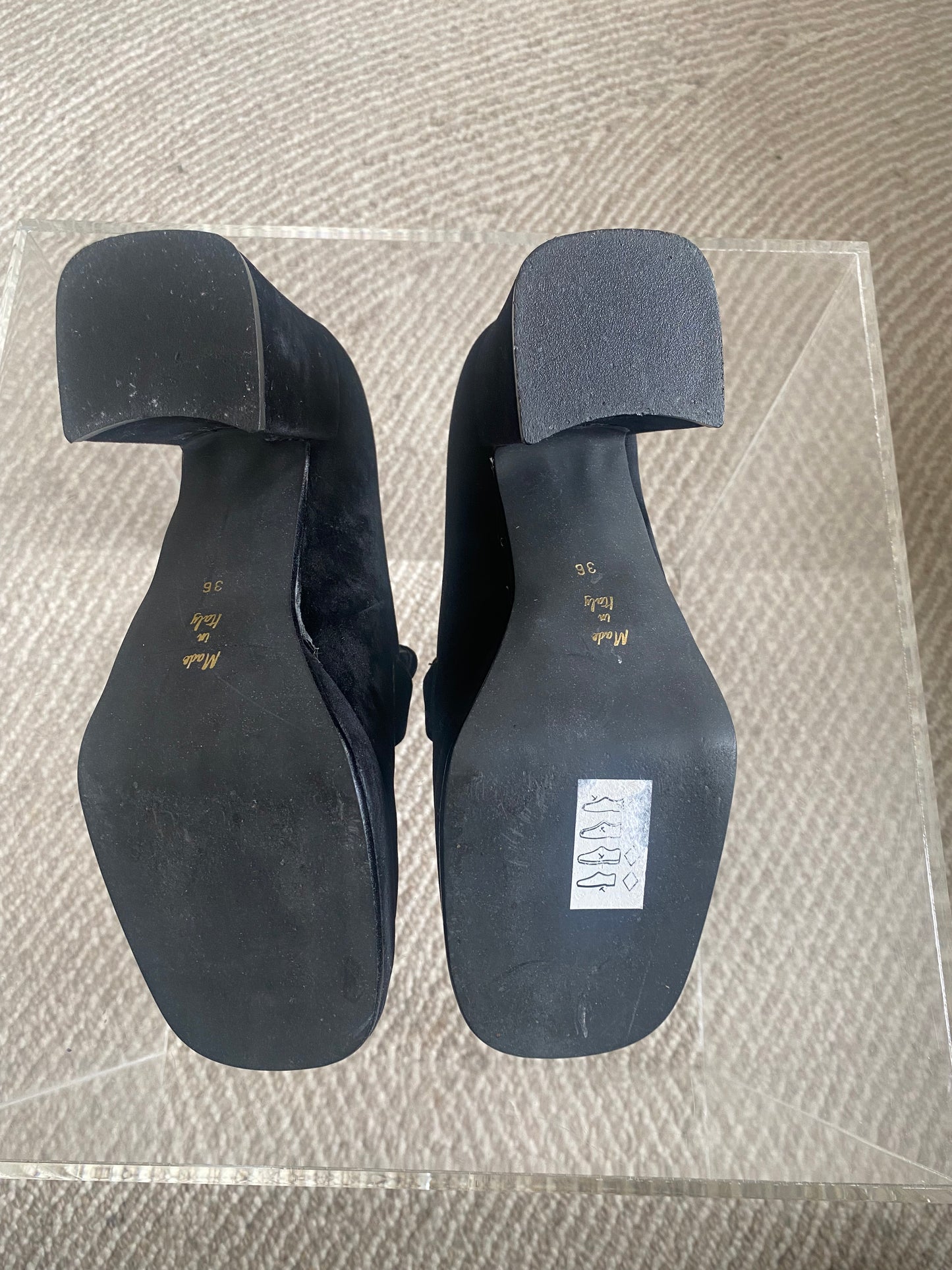 Vintage suede chunky buckle loafer