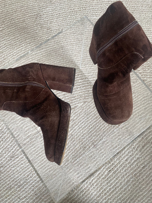 Vintage knee-high chunky boots