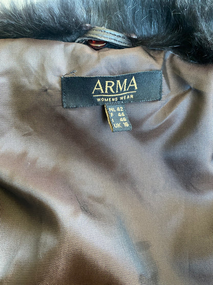 Arma leather brown pilot jacket